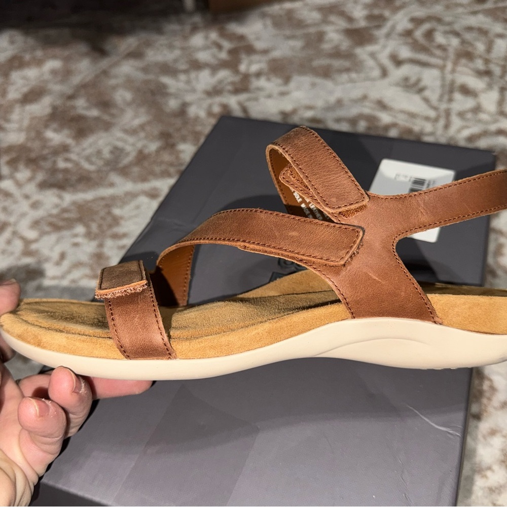 Abeo Brown Leather Strappy Sandals - Picture 6 of 10